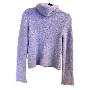 J. Crew Lavender‎ Boucle Wool Blend Bell Sleeve Knit Turtleneck Sweater S